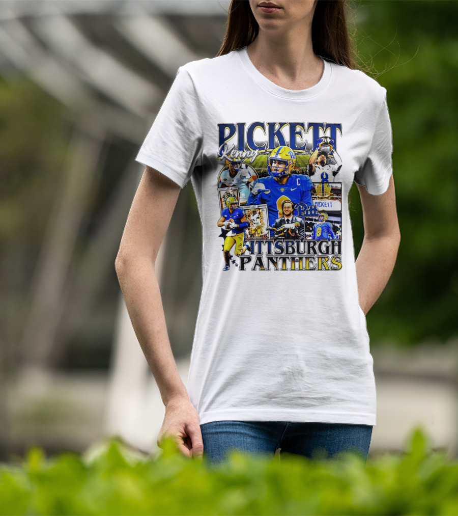 Kenny Pickett Pittsburgh Panthers Football Quarterback Action Collage T-Shirt