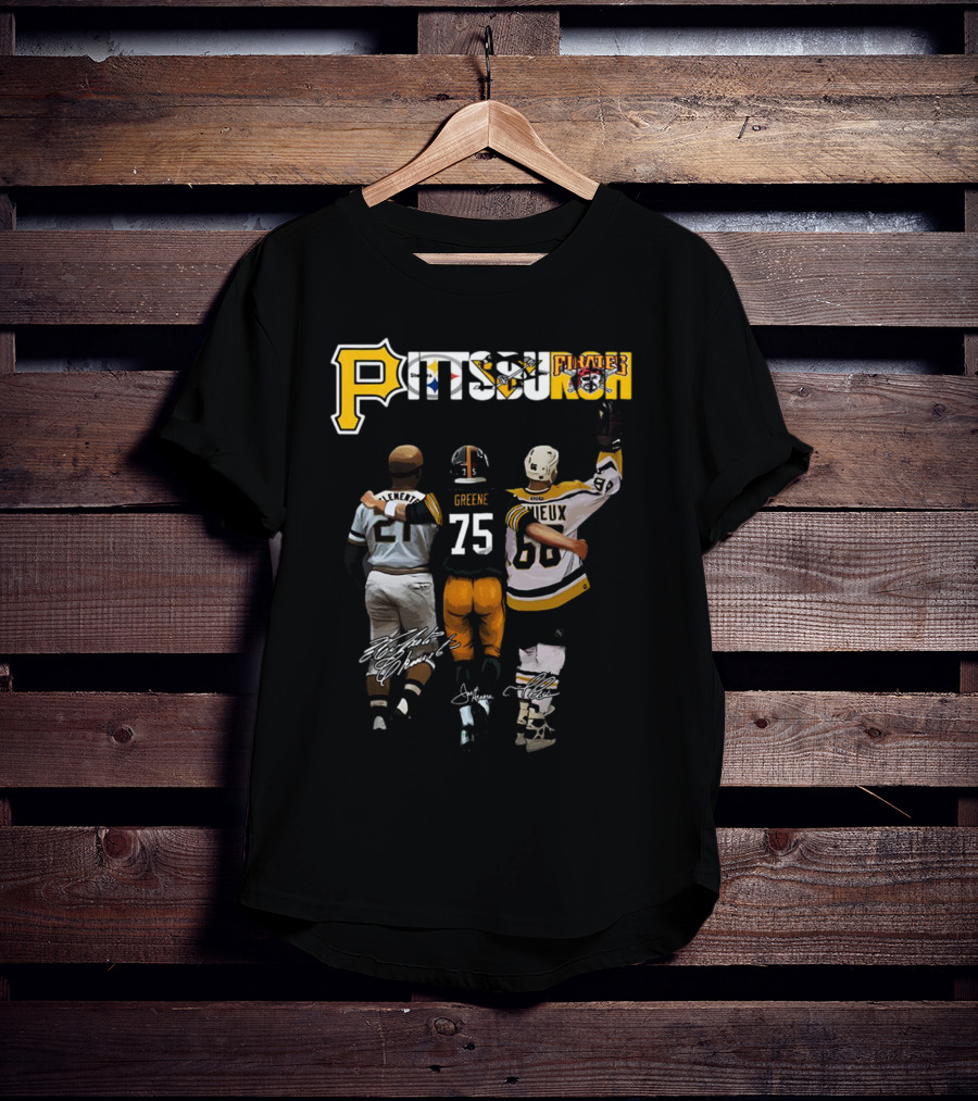 Pittsburgh Sports Legends Clemente Greene Lemieux Signatures T-Shirt