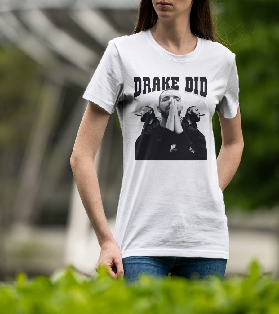 Drake Did Aubrey Drake Graham Vintage Prayer Pose Black And White Trio T-Shirt