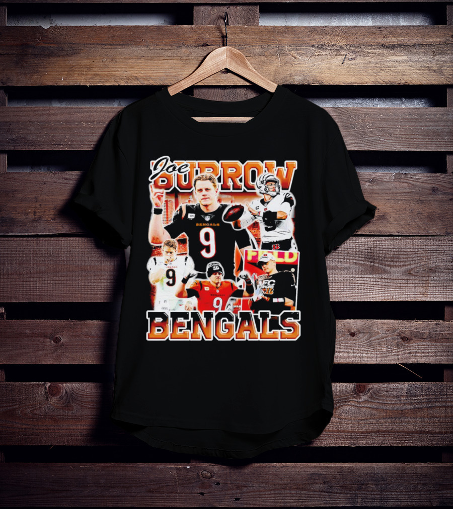 Joe Burrow Bengals Legends Number 9 Quarterback Cincinnati NFL Stars T-Shirt