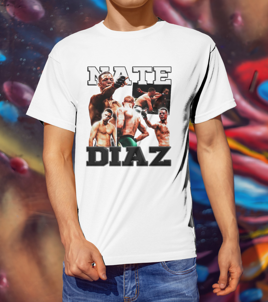 Nate Diaz MMA Fight Collage T-Shirt