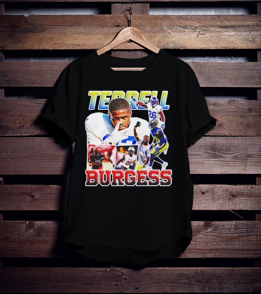 Terrell Burgess Los Angeles Rams Football Collage T-Shirt