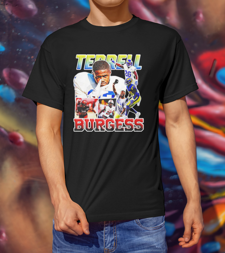 Terrell Burgess Los Angeles Rams Football Collage T-Shirt