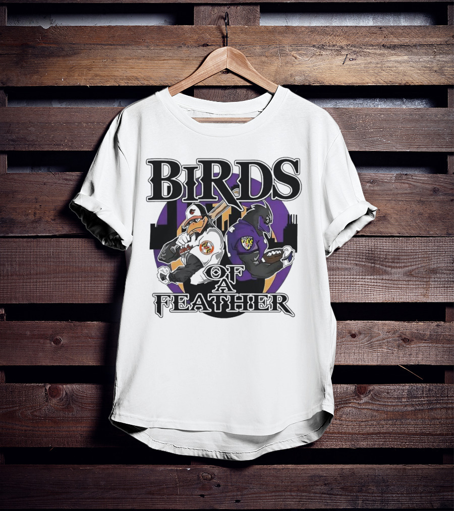 Birds Of A Feather Baltimore Ravens And Orioles T-Shirt