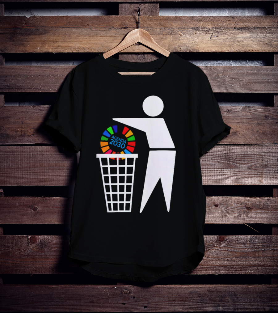 Bin Agenda 2030 Global Goals Symbol In Trash T-Shirt