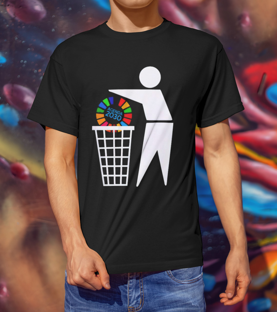 Bin Agenda 2030 Global Goals Symbol In Trash T-Shirt