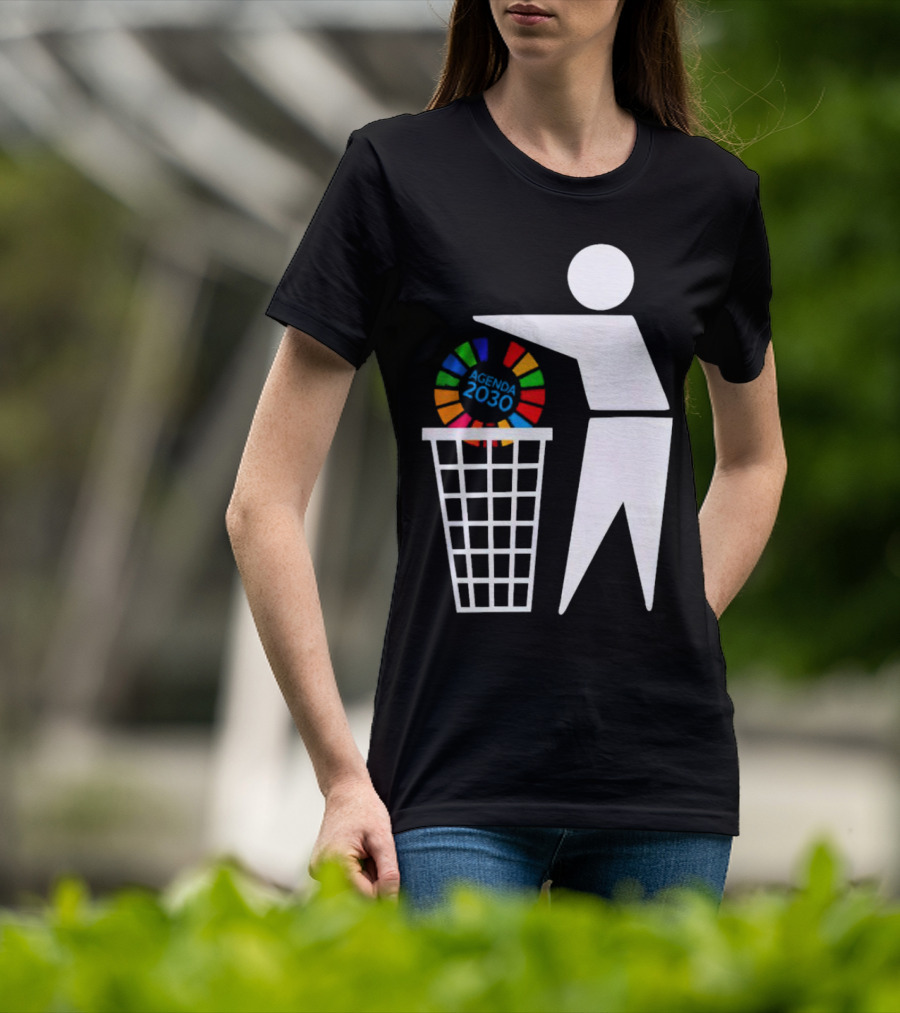 Bin Agenda 2030 Global Goals Symbol In Trash T-Shirt