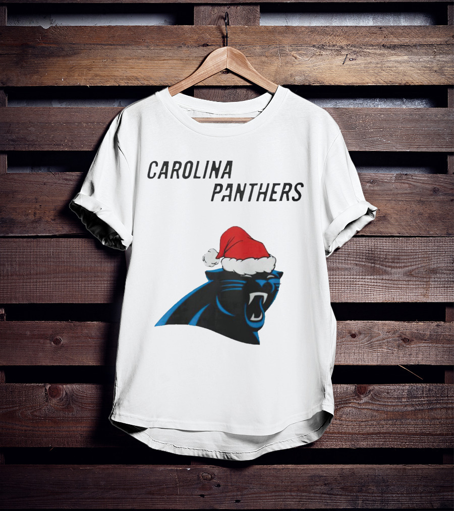 Carolina Panthers Christmas Santa Hat T-Shirt