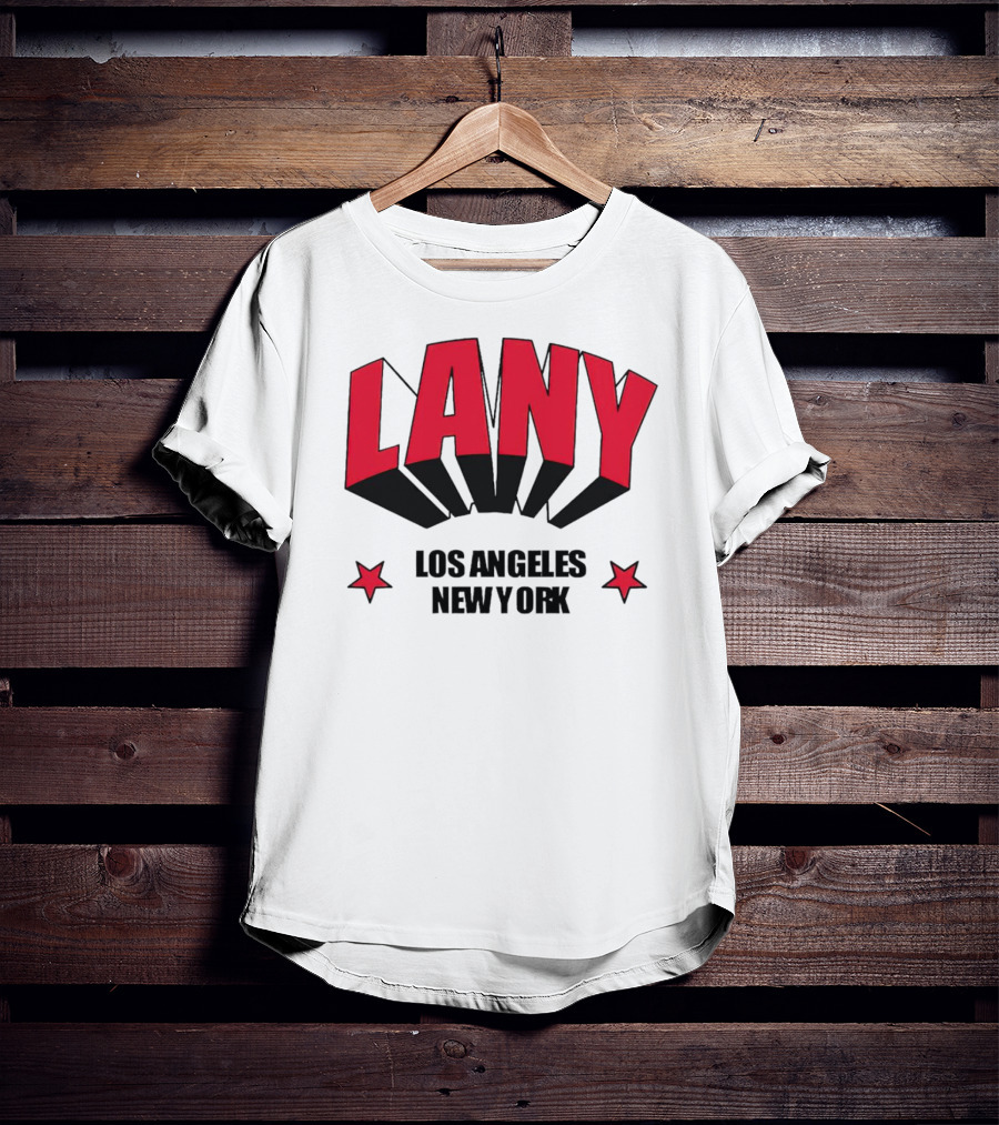 LANY Los Angeles New York Bold Red Stars T-Shirt