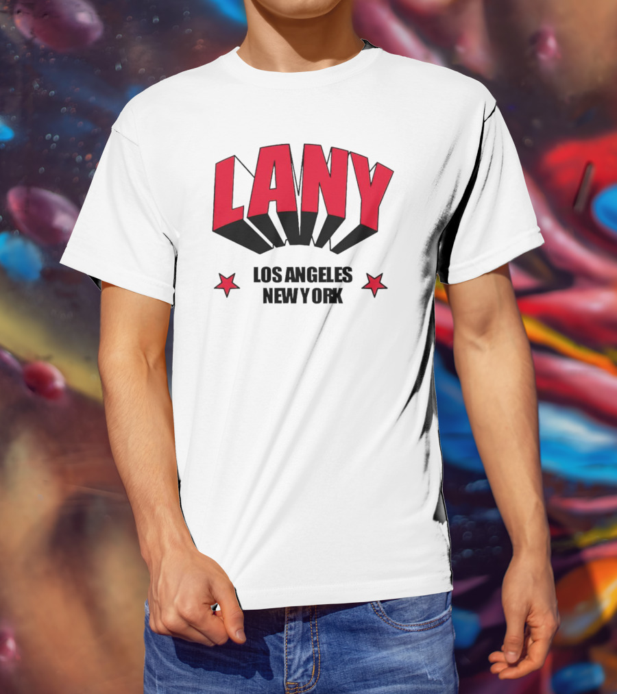 LANY Los Angeles New York Bold Red Stars T-Shirt