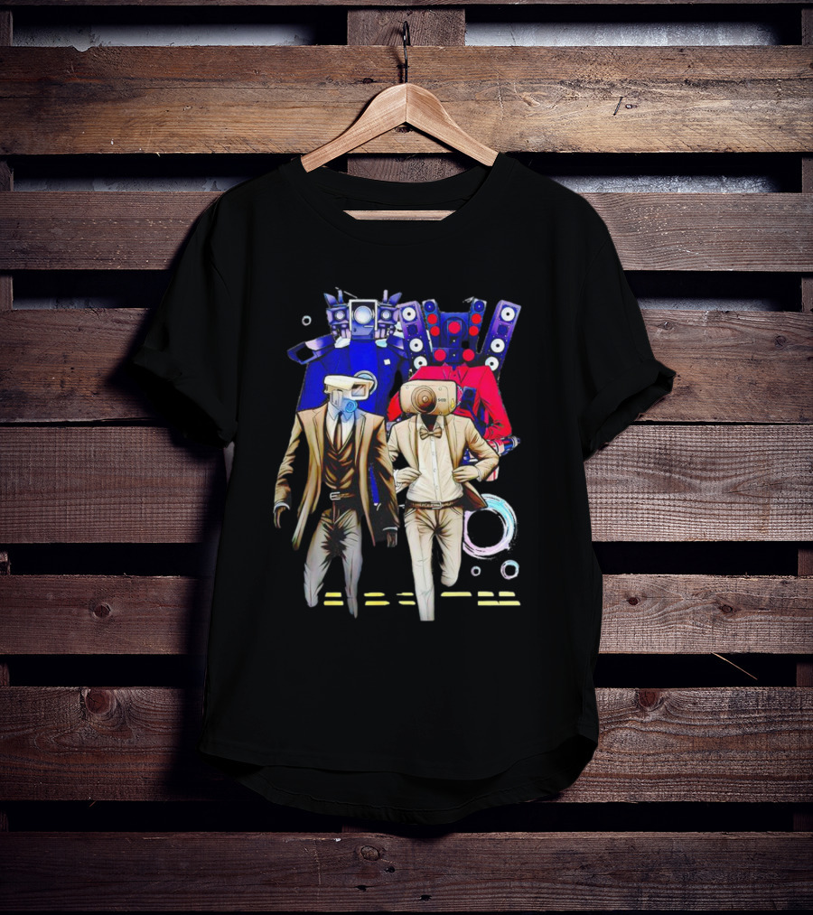 Cameraman Speakerman TVman Skibidi Toilet Character Compilation T-Shirt