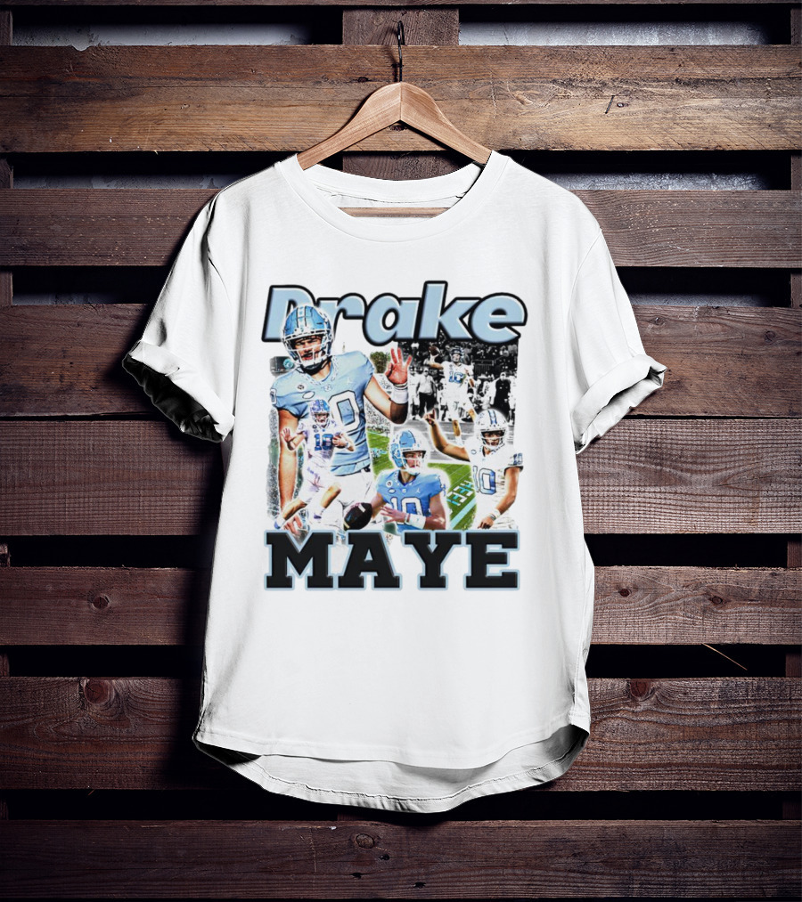 Drake Maye North Carolina Tar Heels Football Quarterback Action Collage T-Shirt