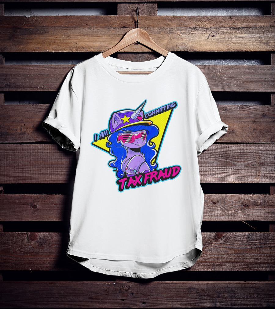 I Am Committing Tax Fraud Unicorn With Sunglasses And Hat T-Shirt