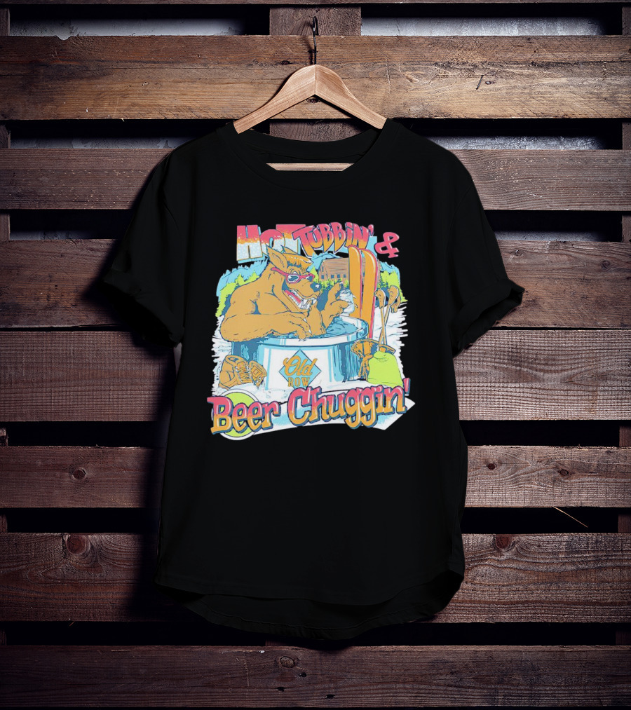 Old Row Hot Tubbin’ And Beer Chuggin’ Wolf T-Shirt