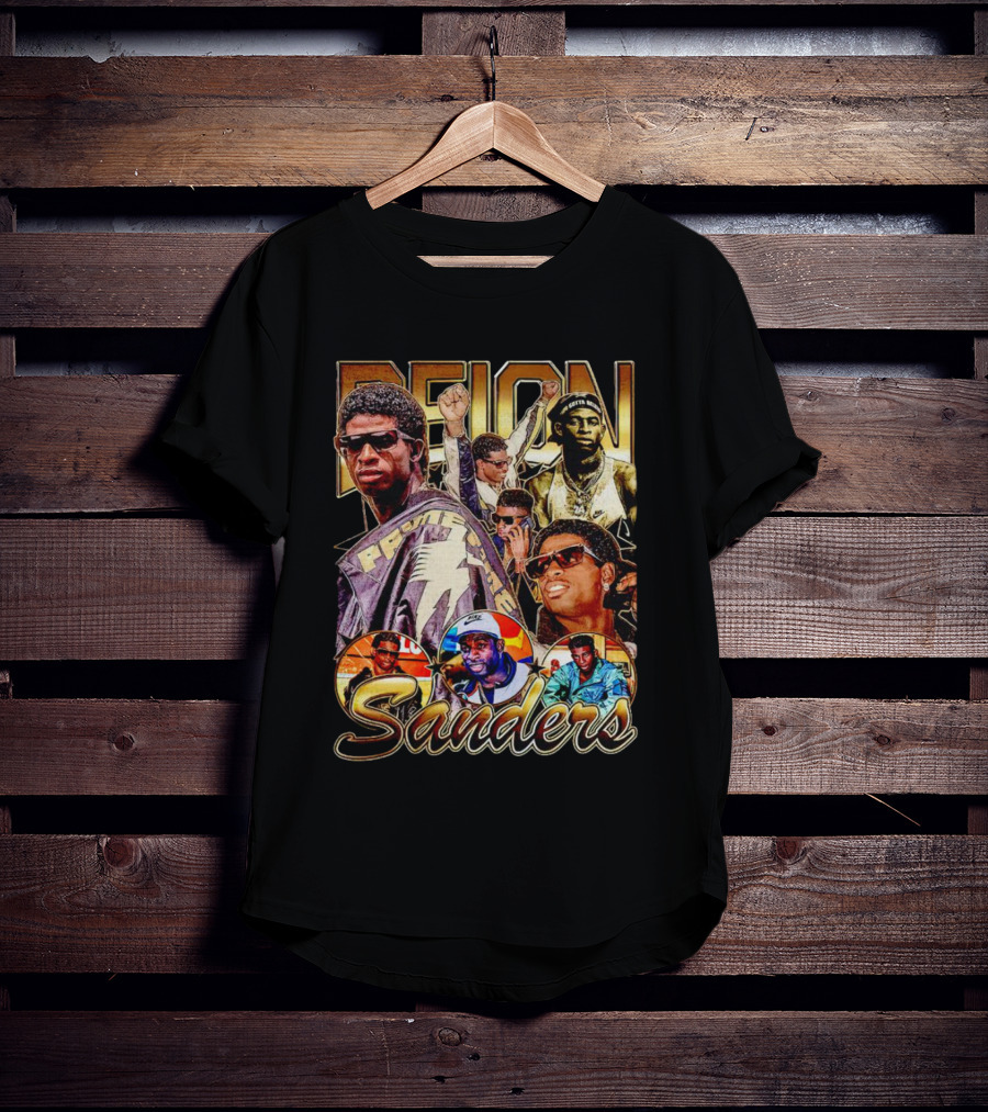Deion Sanders Prime Time Vintage Collage With Multiple Portraits T-Shirt