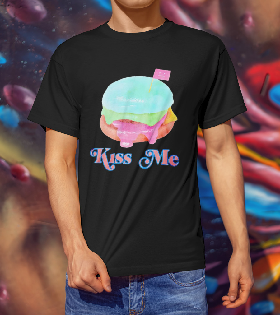Kiss Me Pastel Burger Flag T-Shirt
