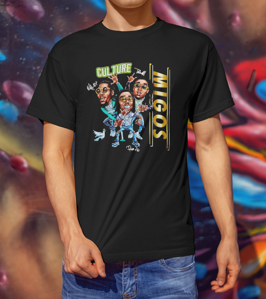 CULTURE Migos Offset Takeoff Quavo Caricature T-Shirt