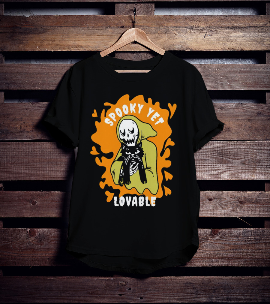 Spooky Yet Lovable Ghost And Cat T-Shirt