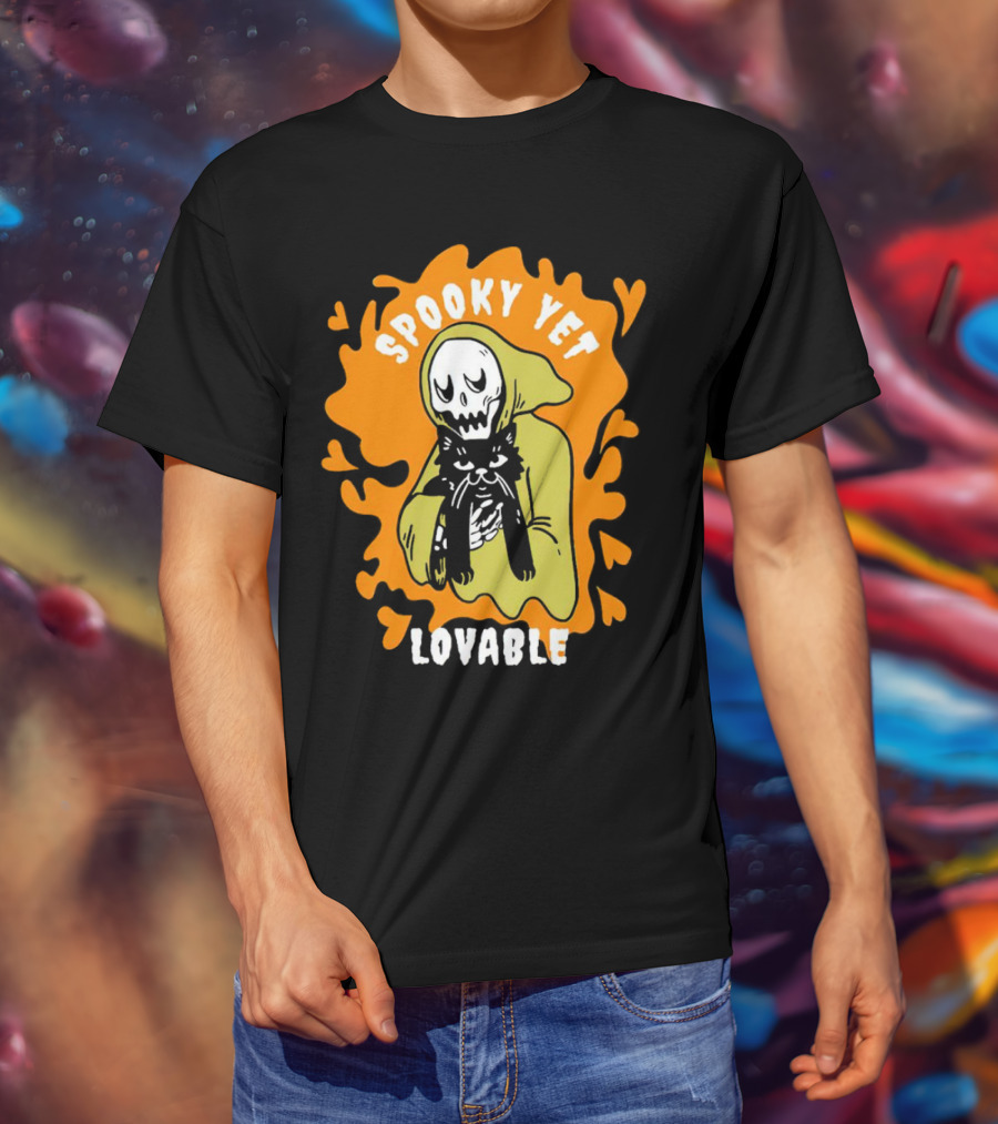 Spooky Yet Lovable Ghost And Cat T-Shirt