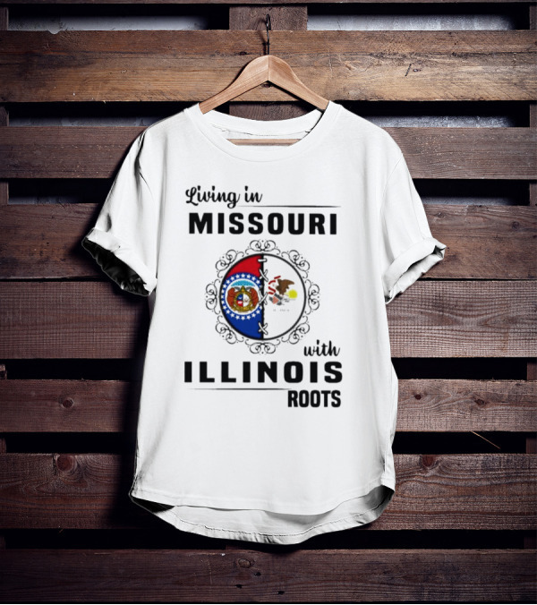 Living In Missouri With Illinois Roots State Seals Emblem T-Shirt