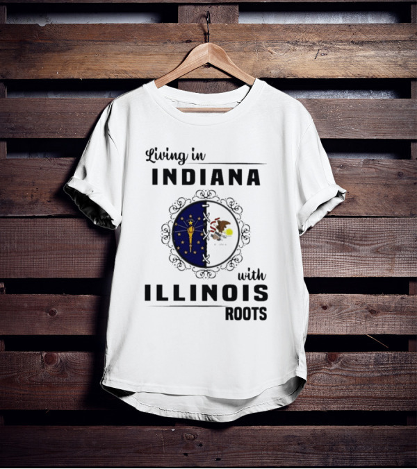 Indiana Living With Illinois Roots Emblem T-Shirt