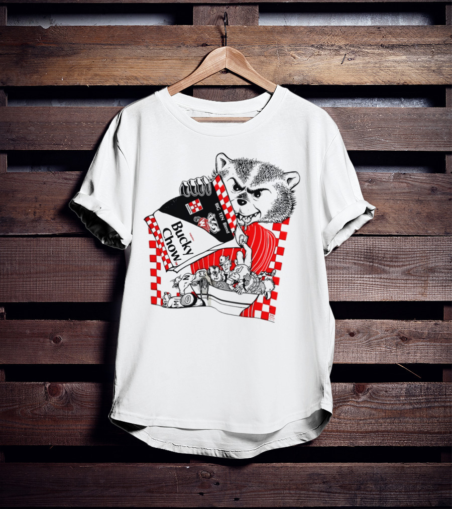 Bucky Badger Bucky Chow Big Ten Blend Football Mischief T-Shirt