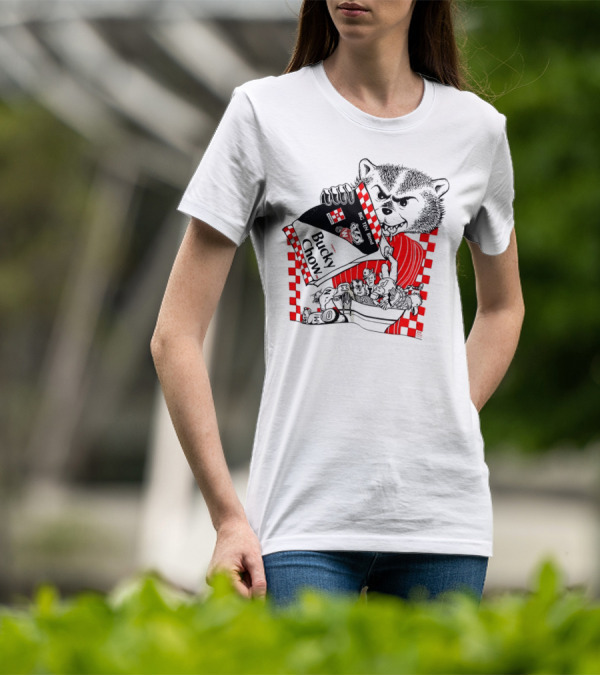 Bucky Badger Bucky Chow Big Ten Blend Football Mischief T-Shirt