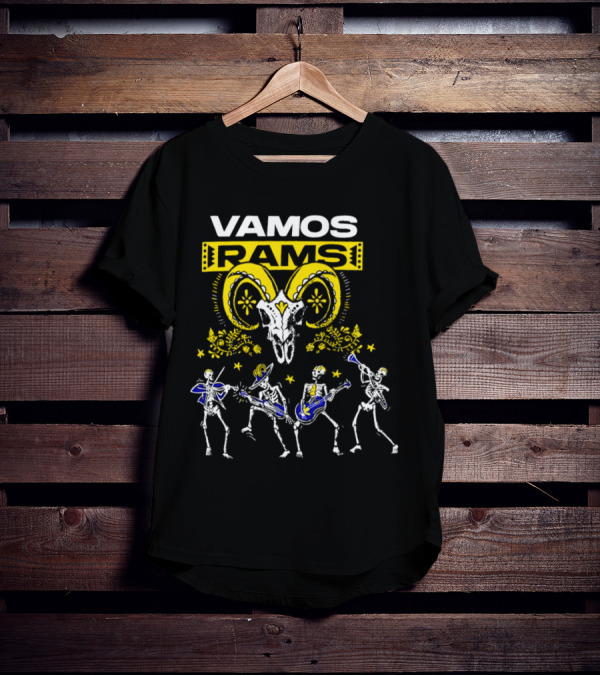 Vamos Rams Dia De Los Muertos Skeleton Dance T-Shirt