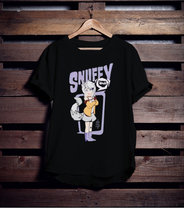 Snuffy Are You Lost Pastel Cartoon Character With White Tail And Purple Accessories T-Shirt