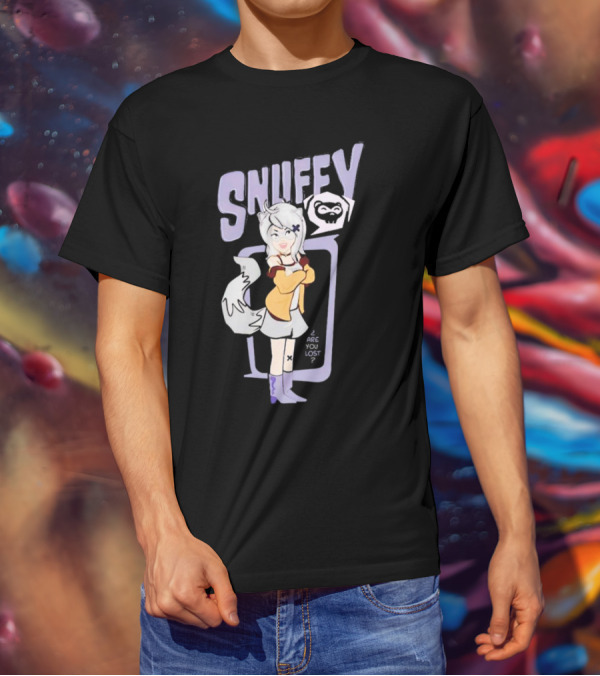 Snuffy Are You Lost Pastel Cartoon Character With White Tail And Purple Accessories T-Shirt