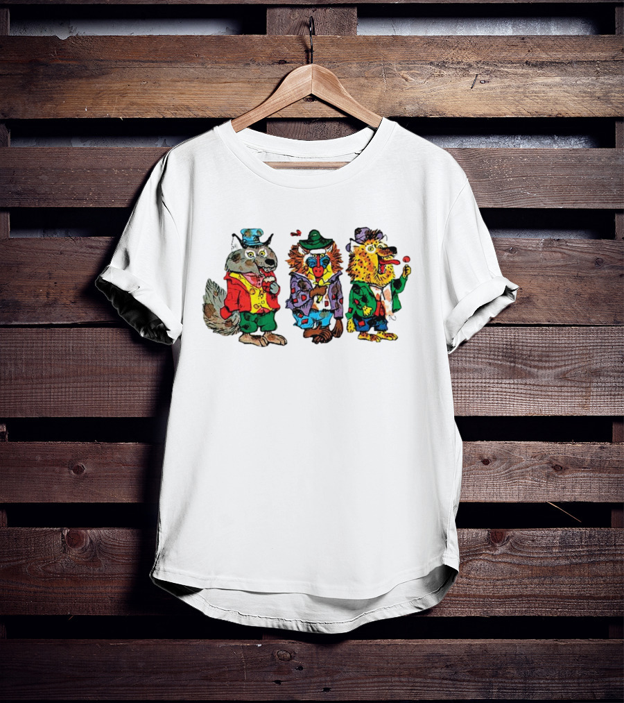 Wolfgang Wolf Barry Baboon Harry Hyena Cartoon Characters T-Shirt