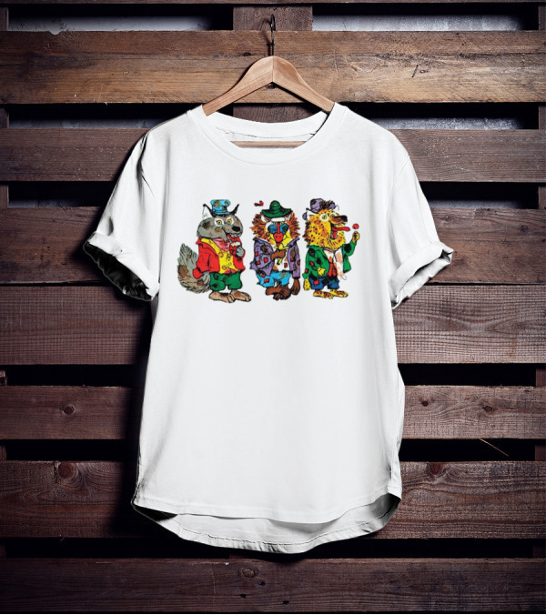 Wolfgang Wolf Barry Baboon Harry Hyena Cartoon Characters T-Shirt