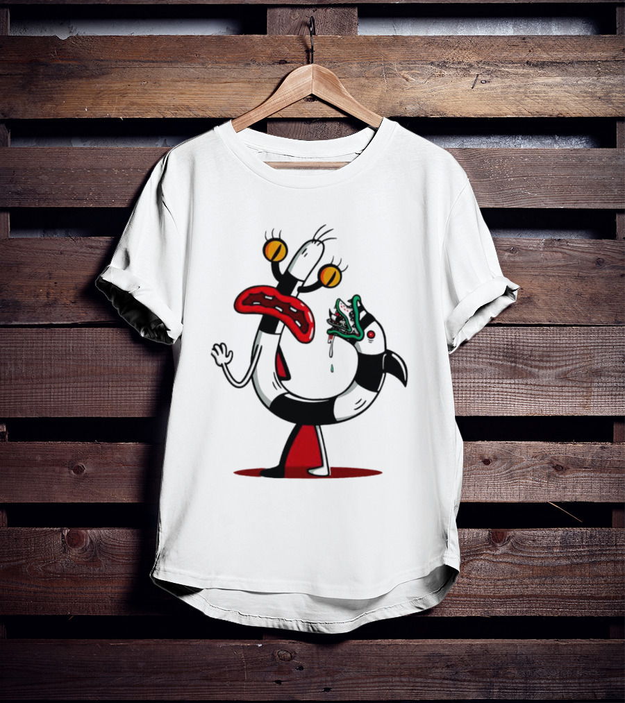 Worm Tail Cartoon Creature Horror T-Shirt