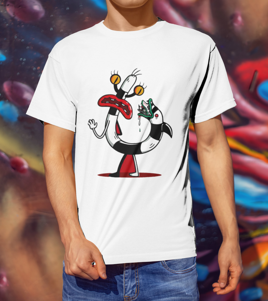 Worm Tail Cartoon Creature Horror T-Shirt
