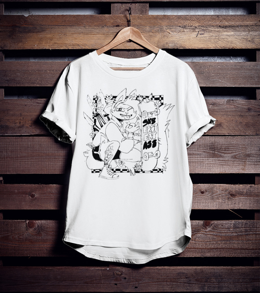Cat Sk8 Fast Eat Ass Skateboard Style Adventure T-Shirt