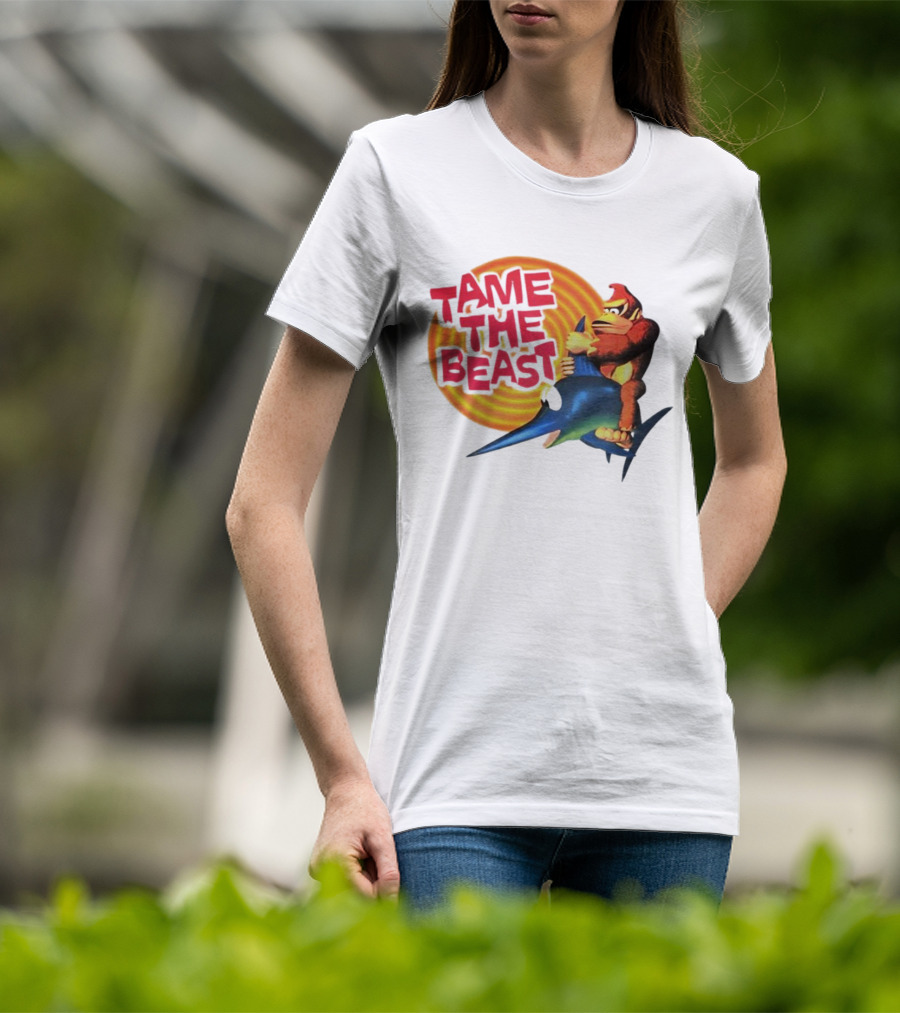 Tame The Beast Donkey Kong Riding Swordfish T-Shirt