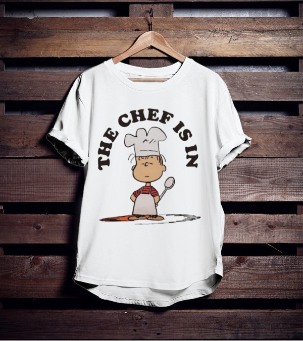 Linus Peanuts The Chef Is In Cooking Spoon Comic Character T-Shirt