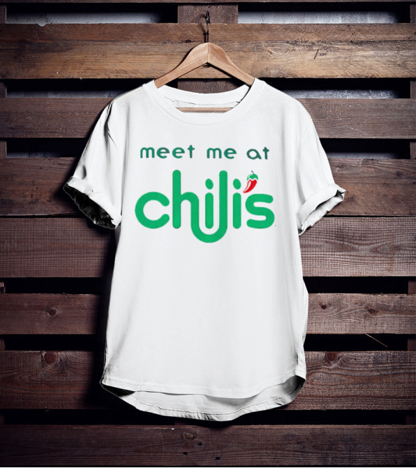 Meet Me At Chili’s Neon Logo With Chili Pepper T-Shirt