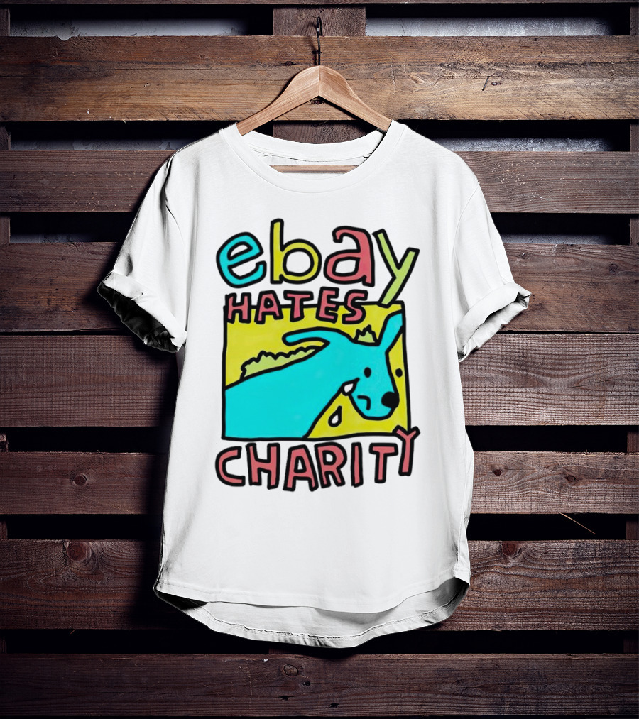 Ebay Hates Charity Whimsical Blue Goat T-Shirt
