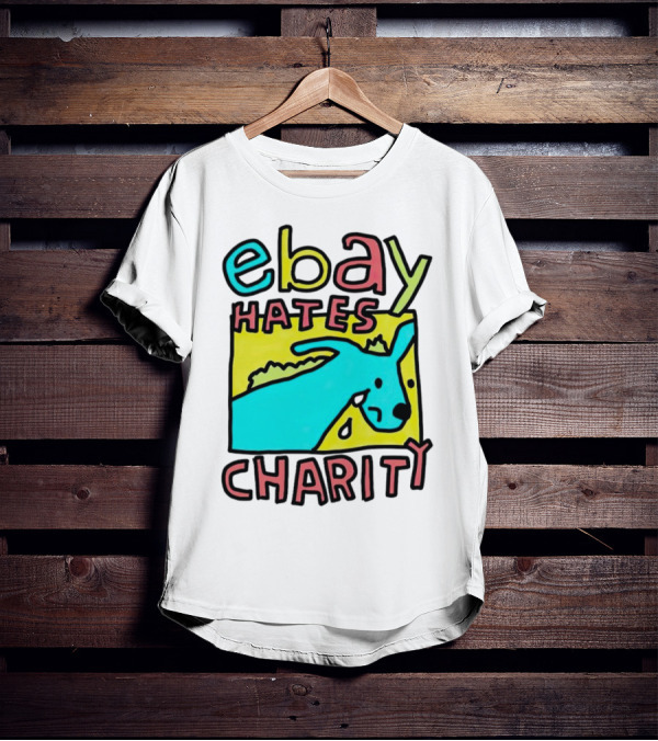 Ebay Hates Charity Whimsical Blue Goat T-Shirt