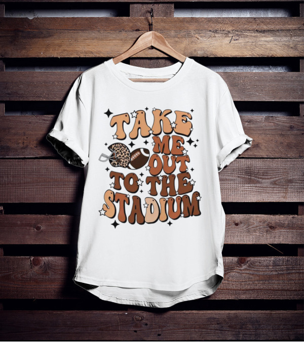Take Me Out To The Stadium Leopard Helmet Football T-Shirt