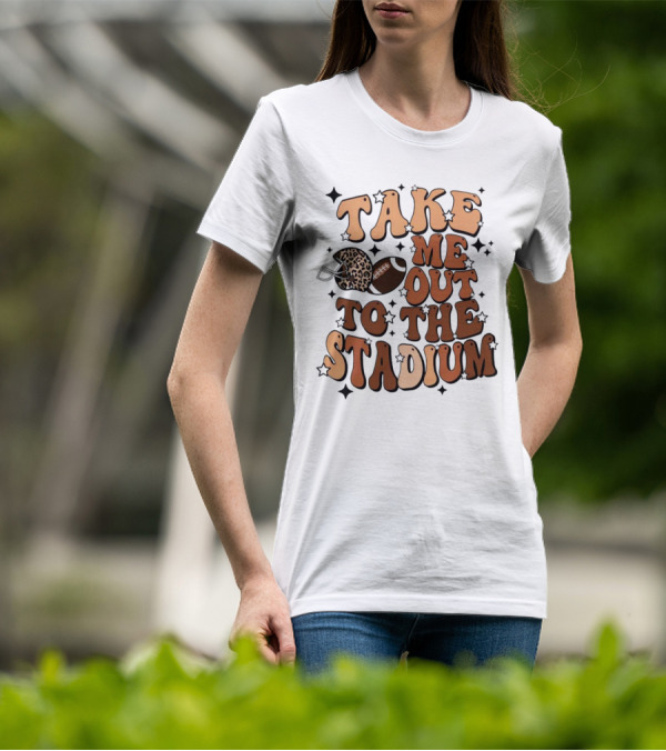 Take Me Out To The Stadium Leopard Helmet Football T-Shirt