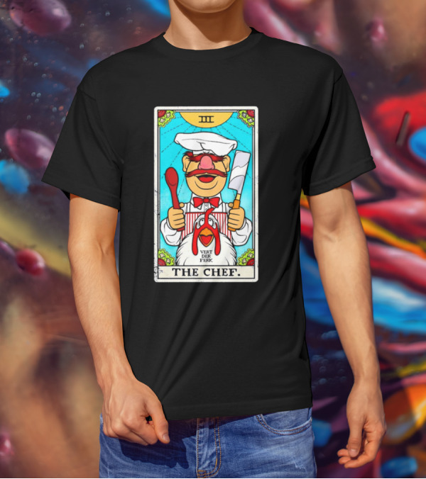 The Chef Tarot Card Vert Der Ferk Spoon Cleaver Chicken T-Shirt