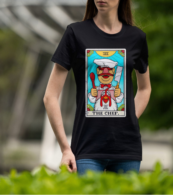 The Chef Tarot Card Vert Der Ferk Spoon Cleaver Chicken T-Shirt