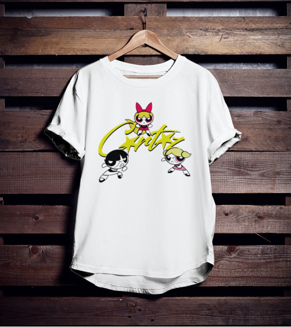 The Powerpuff Girls Corteiz Logo With Characters Buttercup Blossom Bubbles T-Shirt