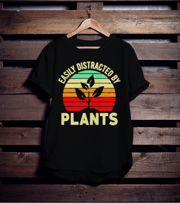 Easily Distracted By Plants Vintage Sunset T-Shirt