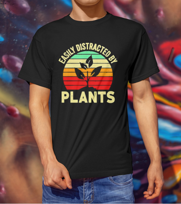 Easily Distracted By Plants Vintage Sunset T-Shirt
