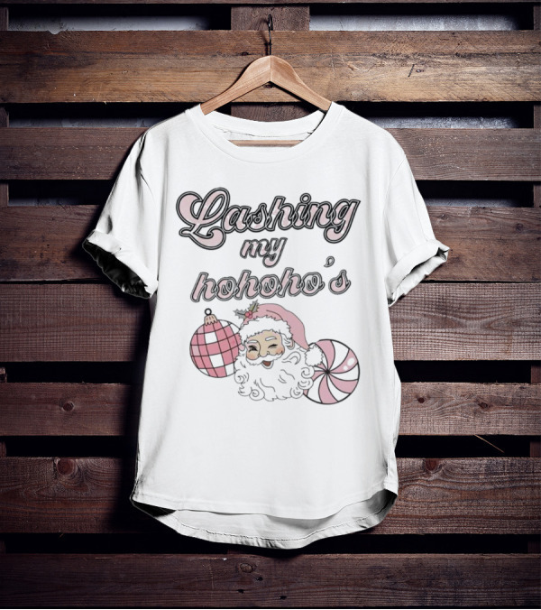 Lashing My Hohoho's Christmas Santa Claus With Ornaments T-Shirt