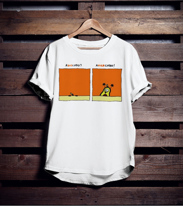 Awocado Ahiercado Funny Avocado Comic Two Panel Joke T-Shirt