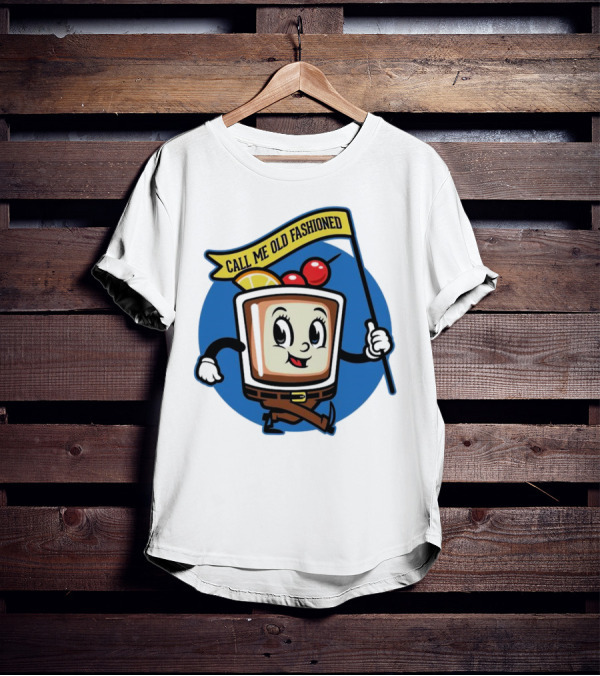Call Me Old Fashioned Cherry Orange Cocktail Cartoon T-Shirt